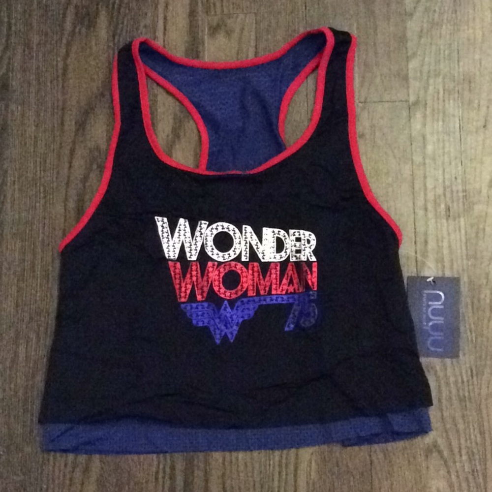 Wonder Woman Mesh Cropped Racerback Tank
